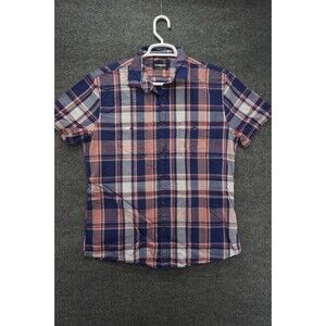 Express Button Up Shirt Mens Large Short Sleeve Plaid